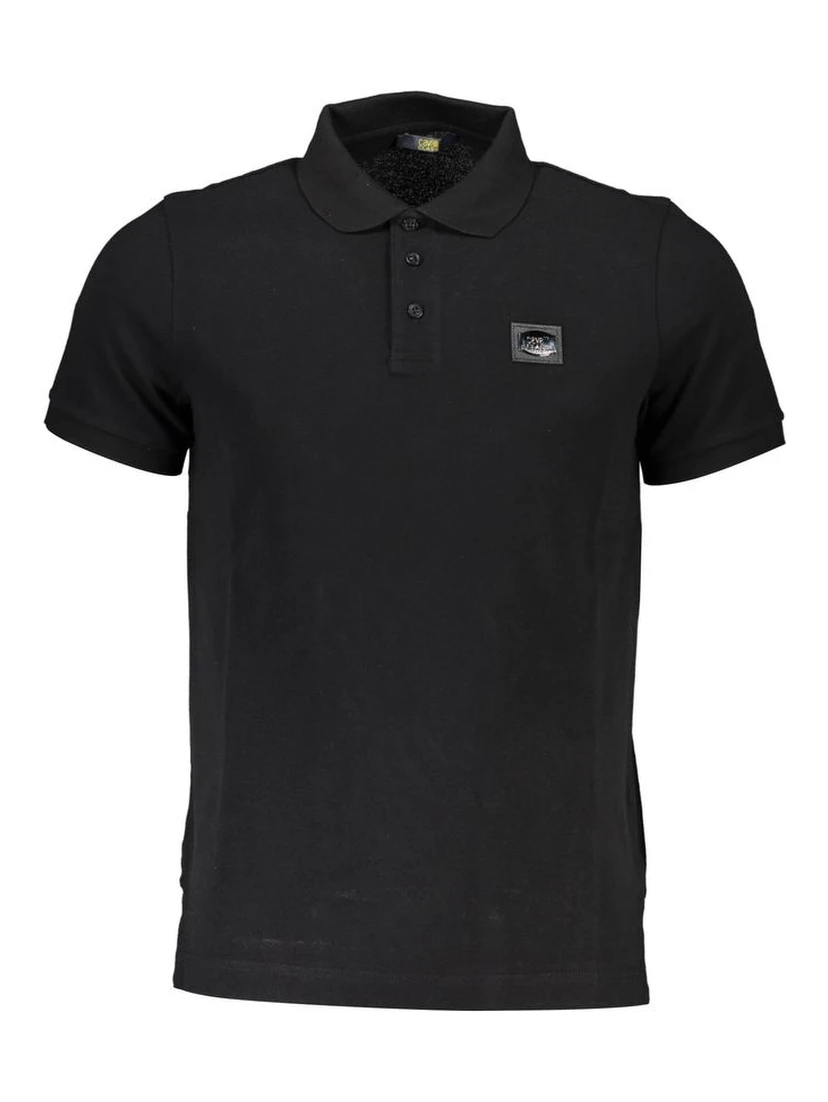 Black Cotton Men Polo Shirt