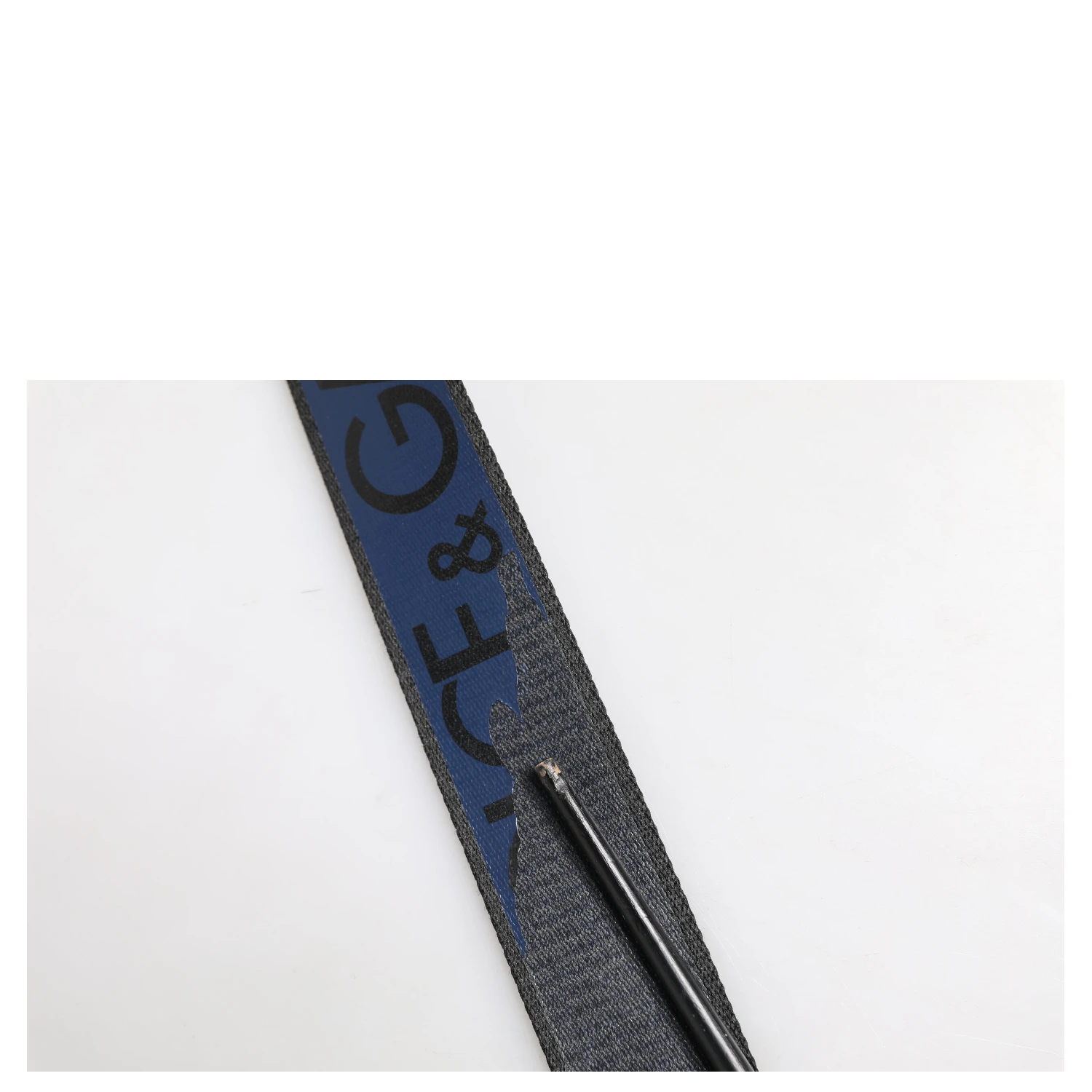 Black Blue DG Logo Silver Metal Buckle Belt