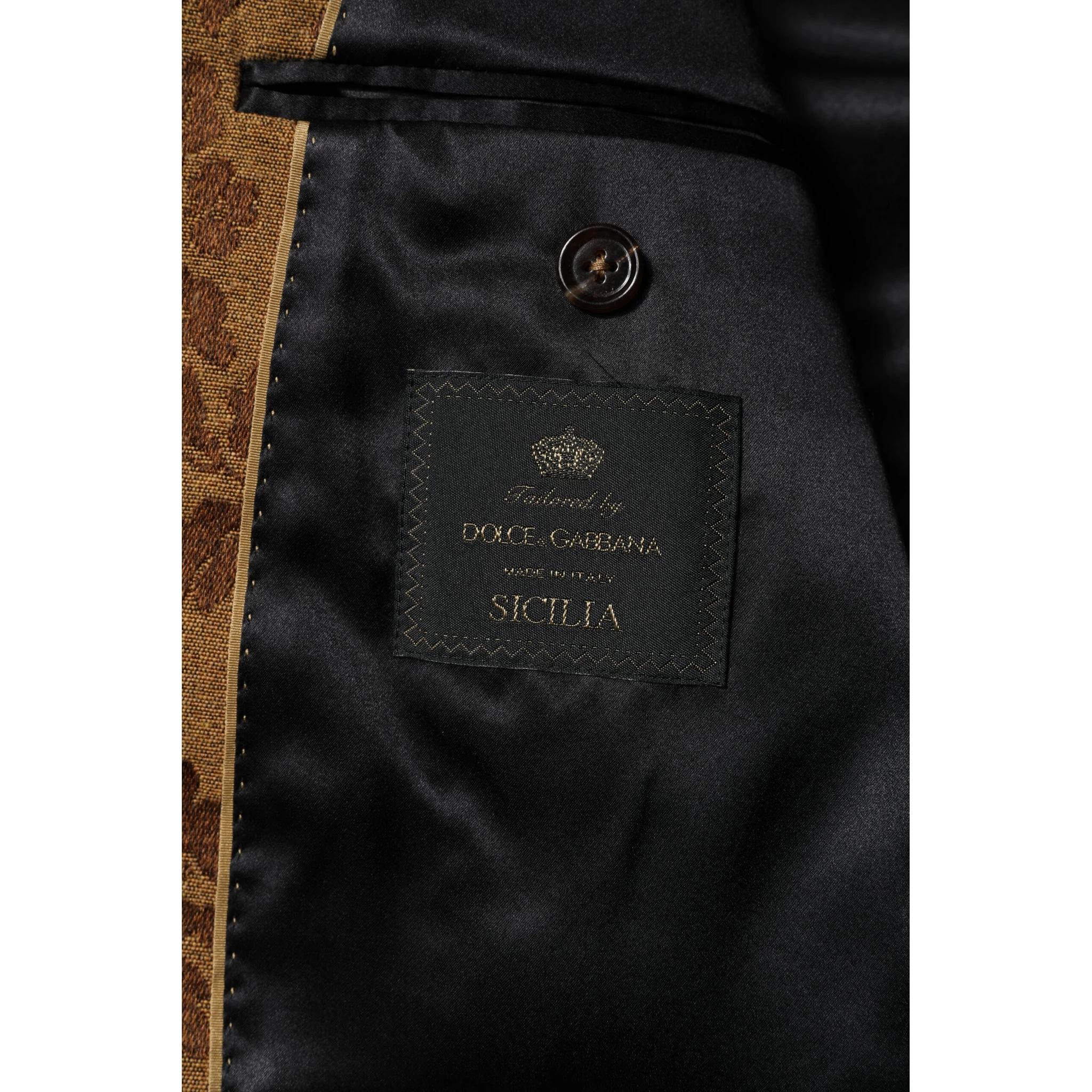 Brown Floral Jacquard SICILIA 2 Piece Suit