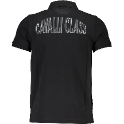 Black Cotton Men Polo Shirt