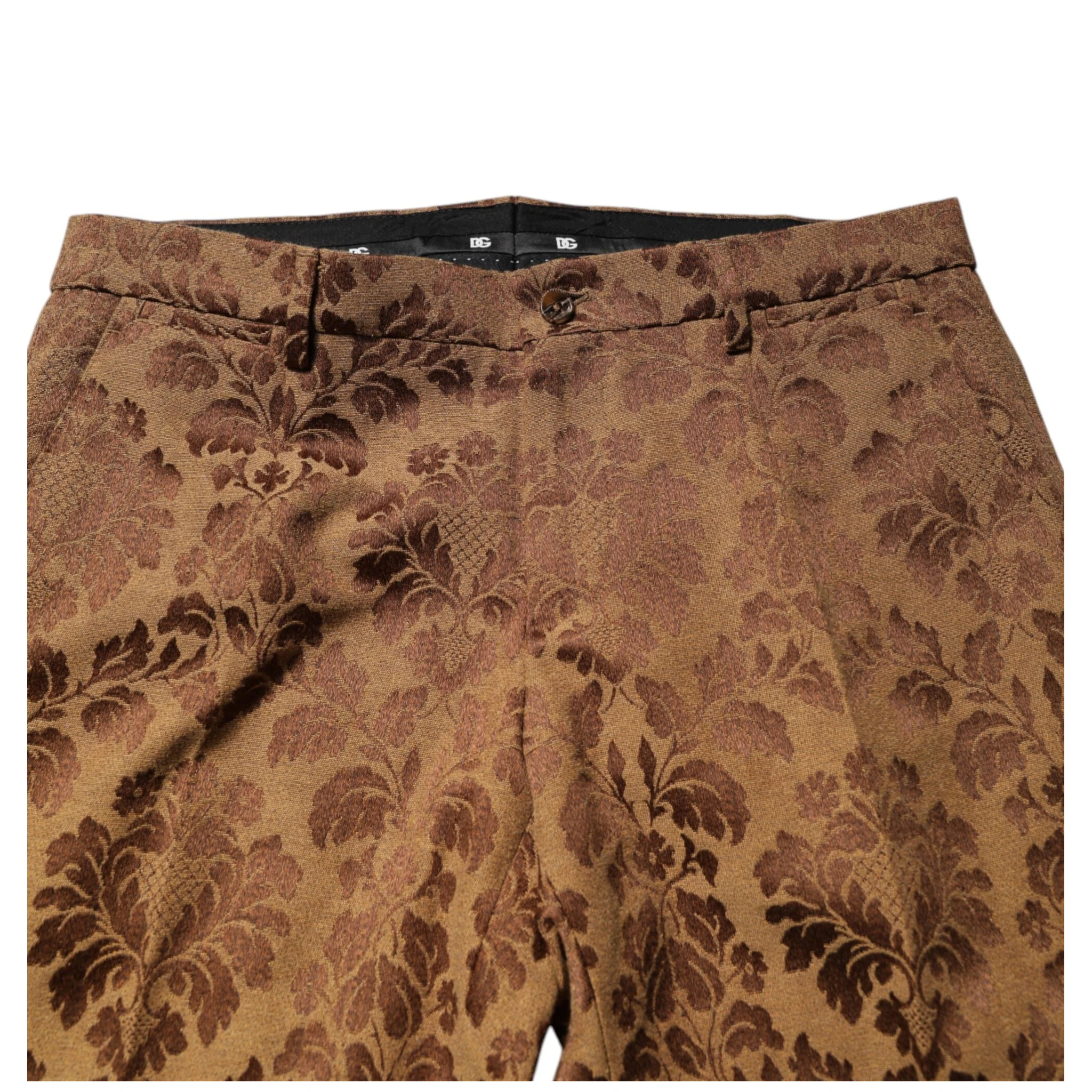 Brown Floral Jacquard SICILIA 2 Piece Suit