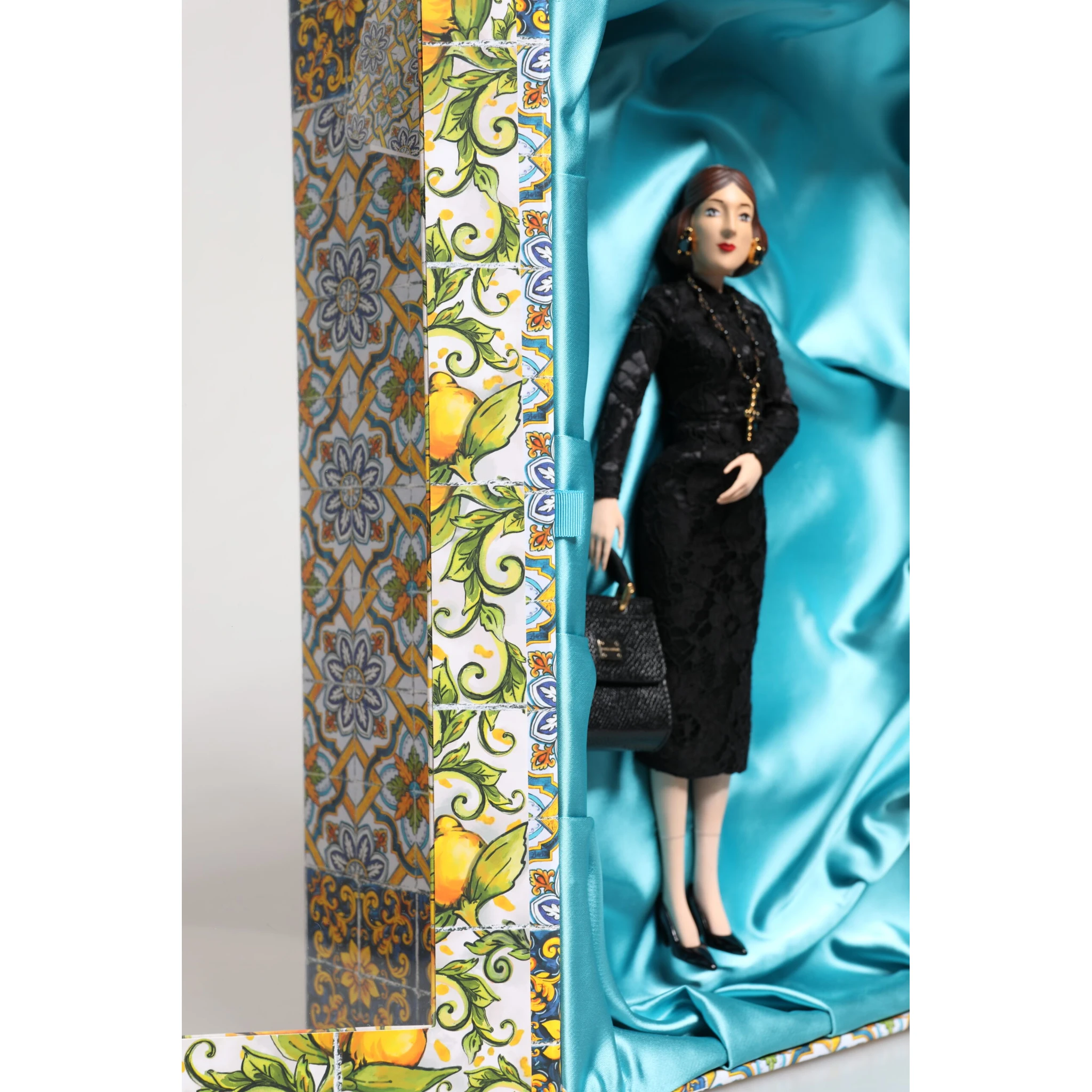 Black Dress MARIA Porcelain Fashion Show Leather Sicily Dolls