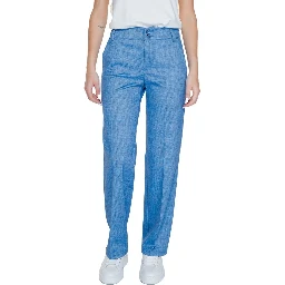 Blue Polyester Pant