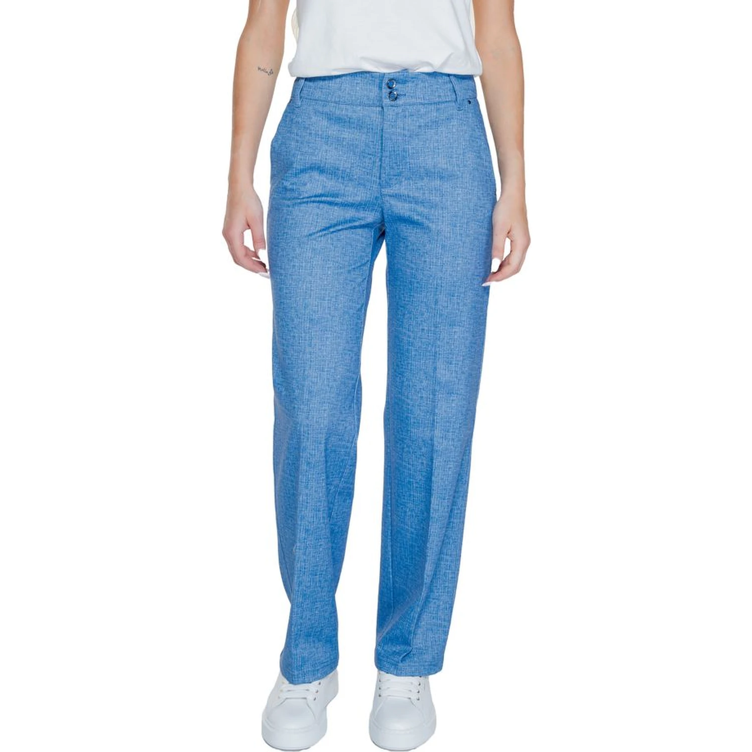 Blue Polyester Pant
