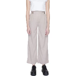 Gray Viscose Casual Pants