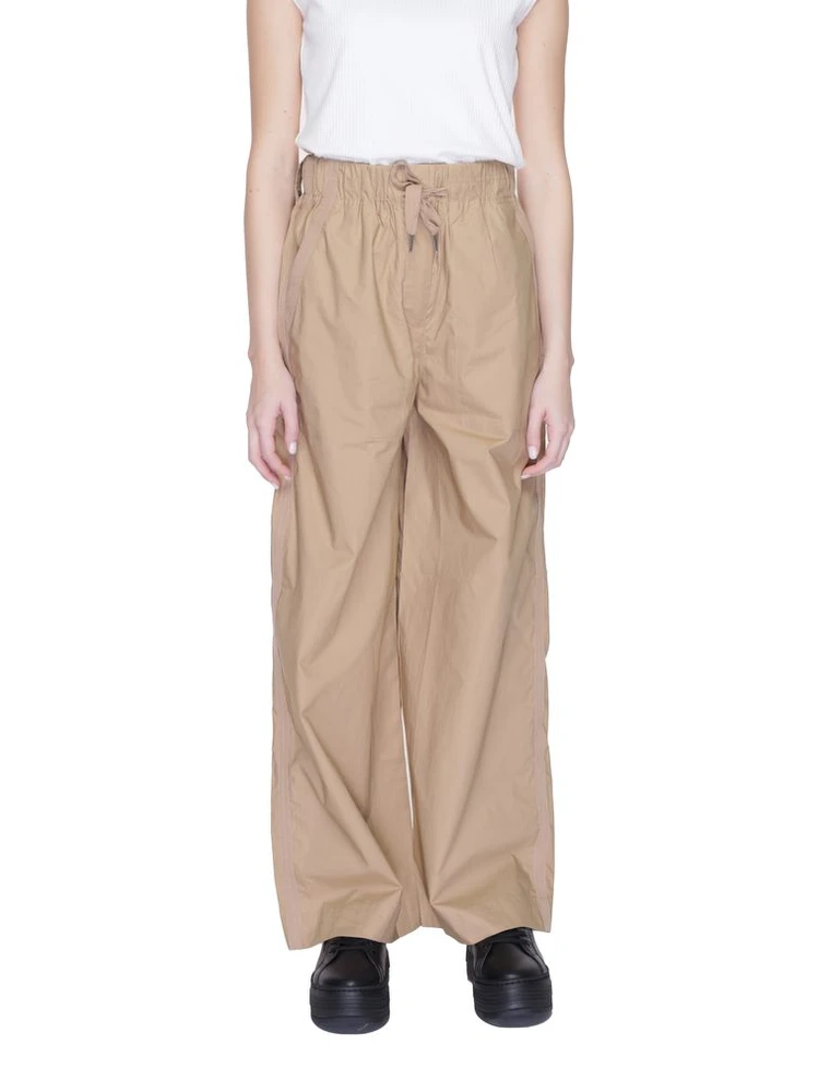 Beige Cotton Casual Pants