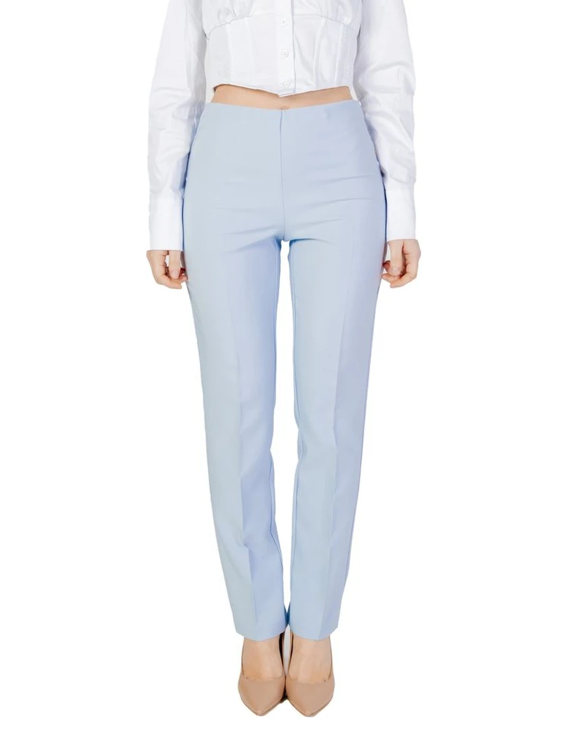 Blue Polyester Dress Pants
