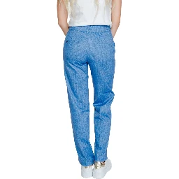Blue Polyester Pant