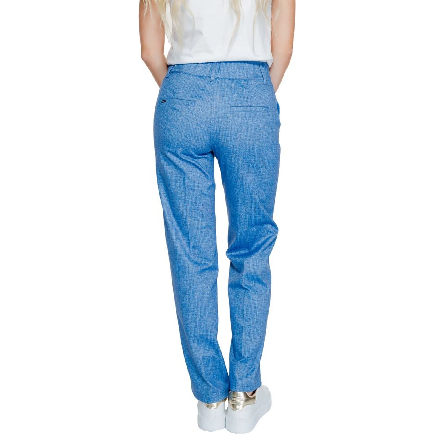 Blue Polyester Pant