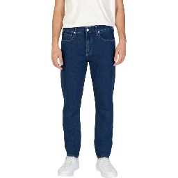 Blue Cotton Slim Fit Jeans