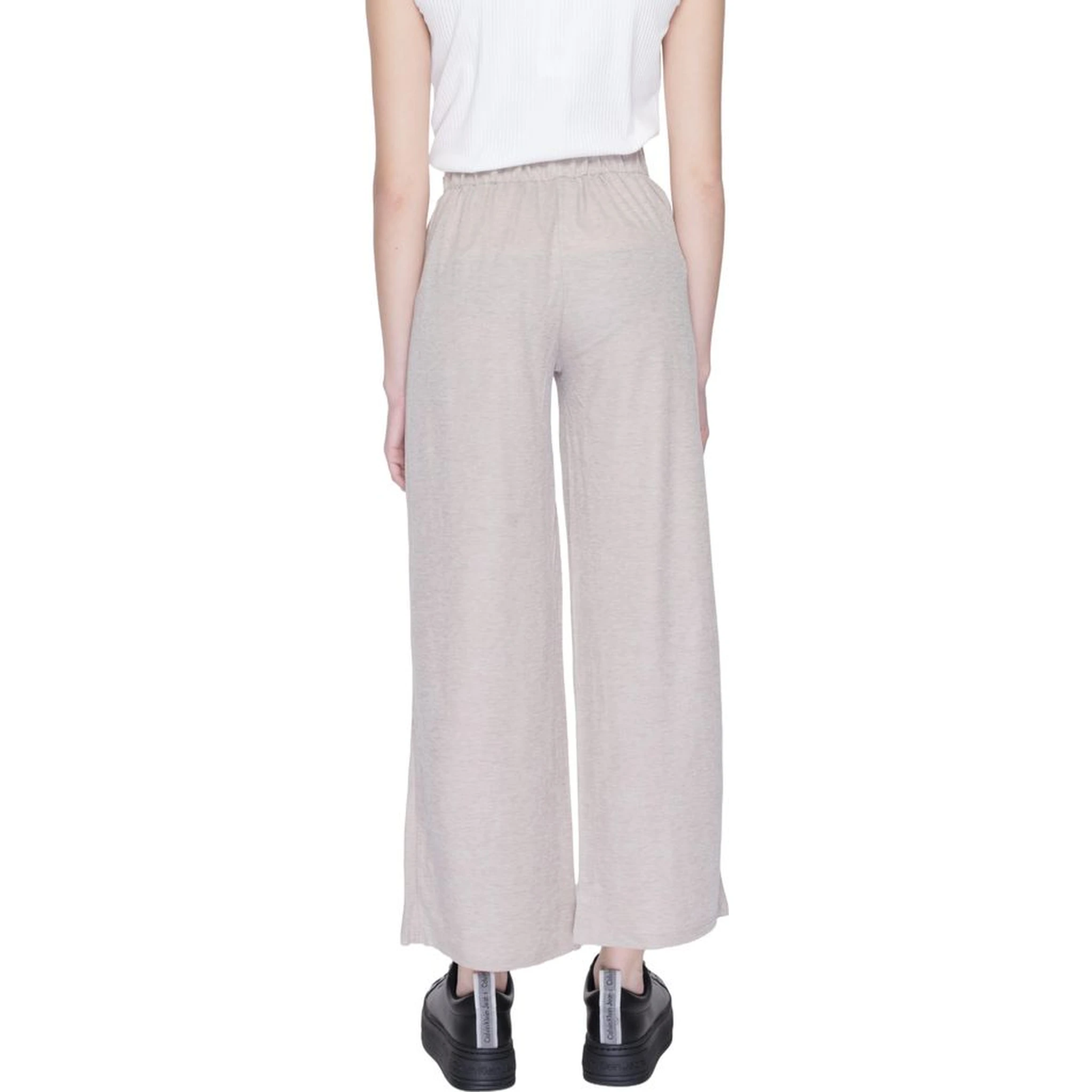 Gray Viscose Casual Pants
