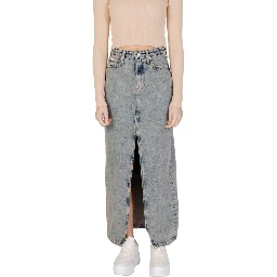 Blue Cotton Long Skirt