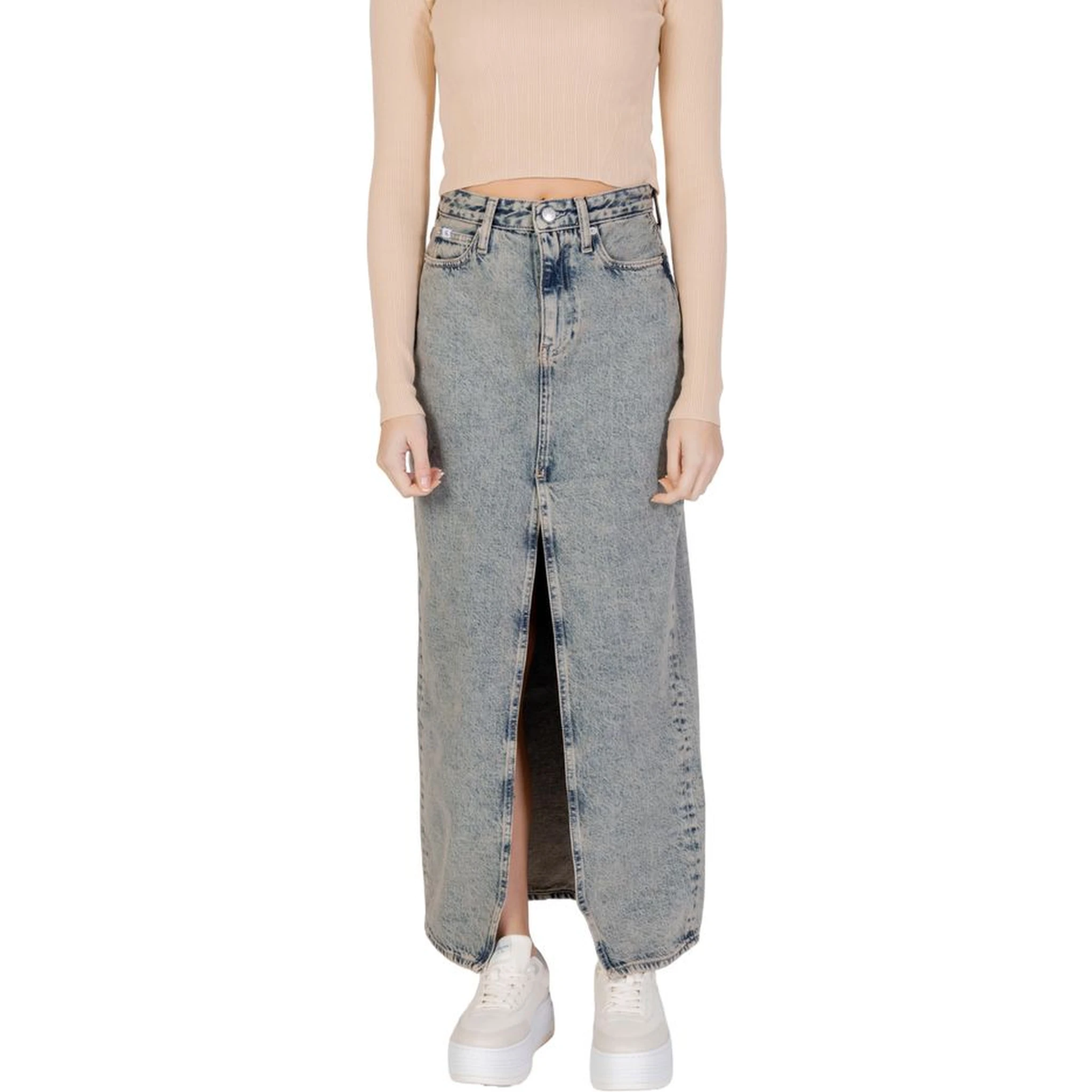 Blue Cotton Long Skirt
