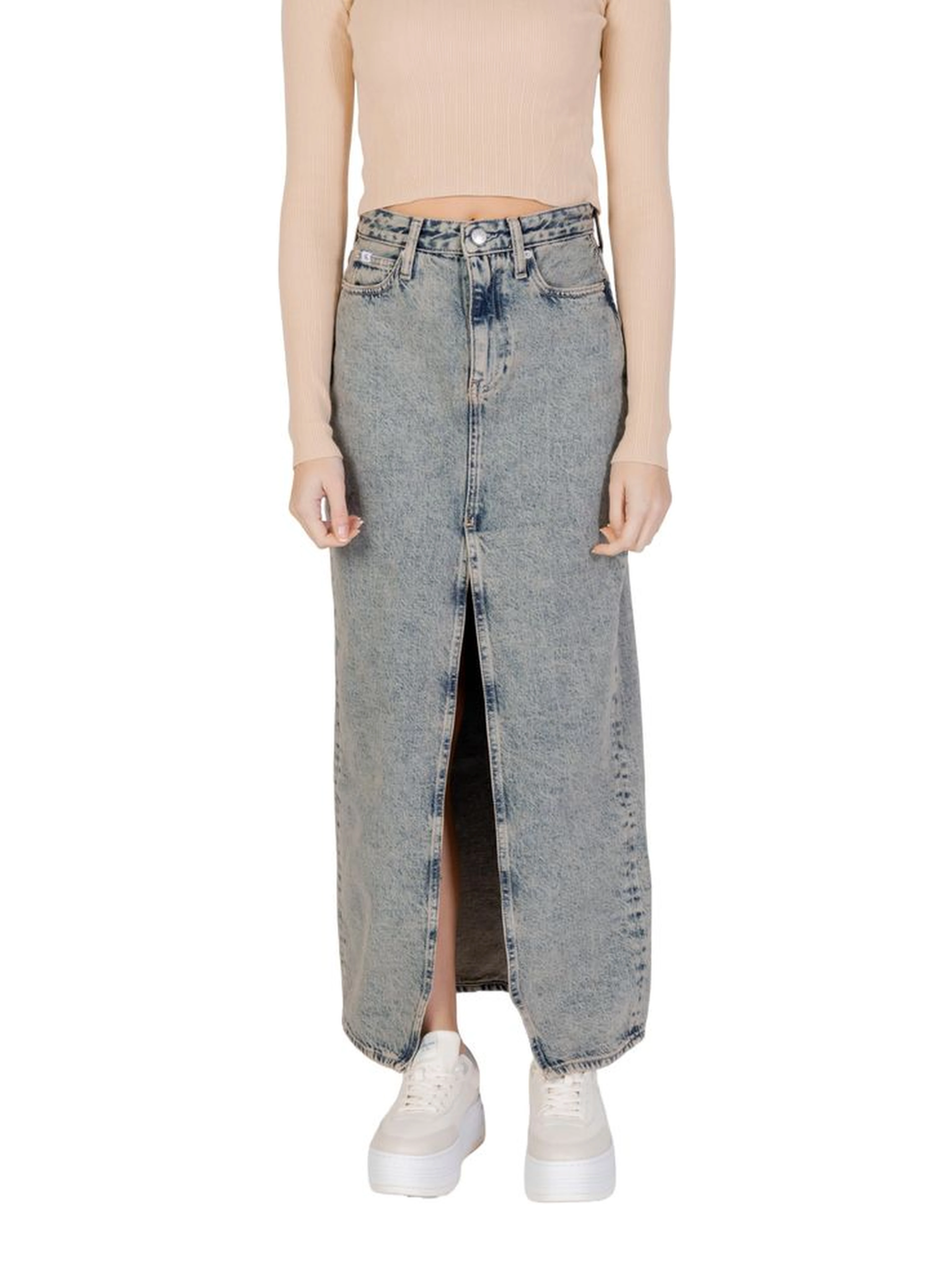 Blue Cotton Long Skirt