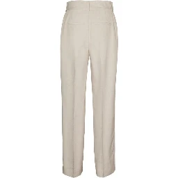 Gray Polyester Casual Pants