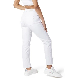 White Cotton Mom Jeans