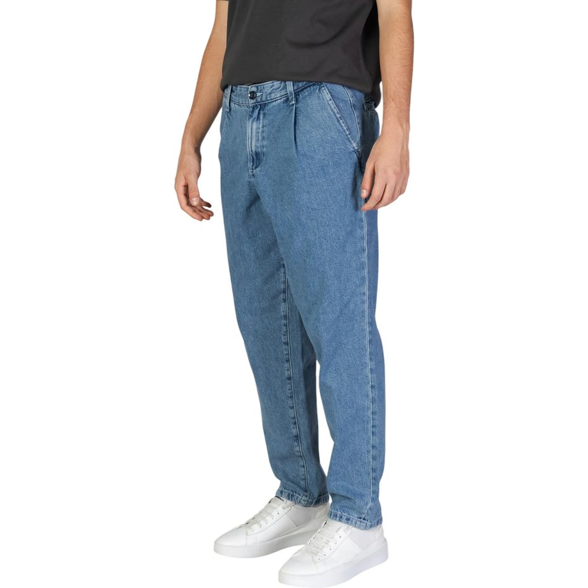 Blue Cotton Relaxed Fit Jeans