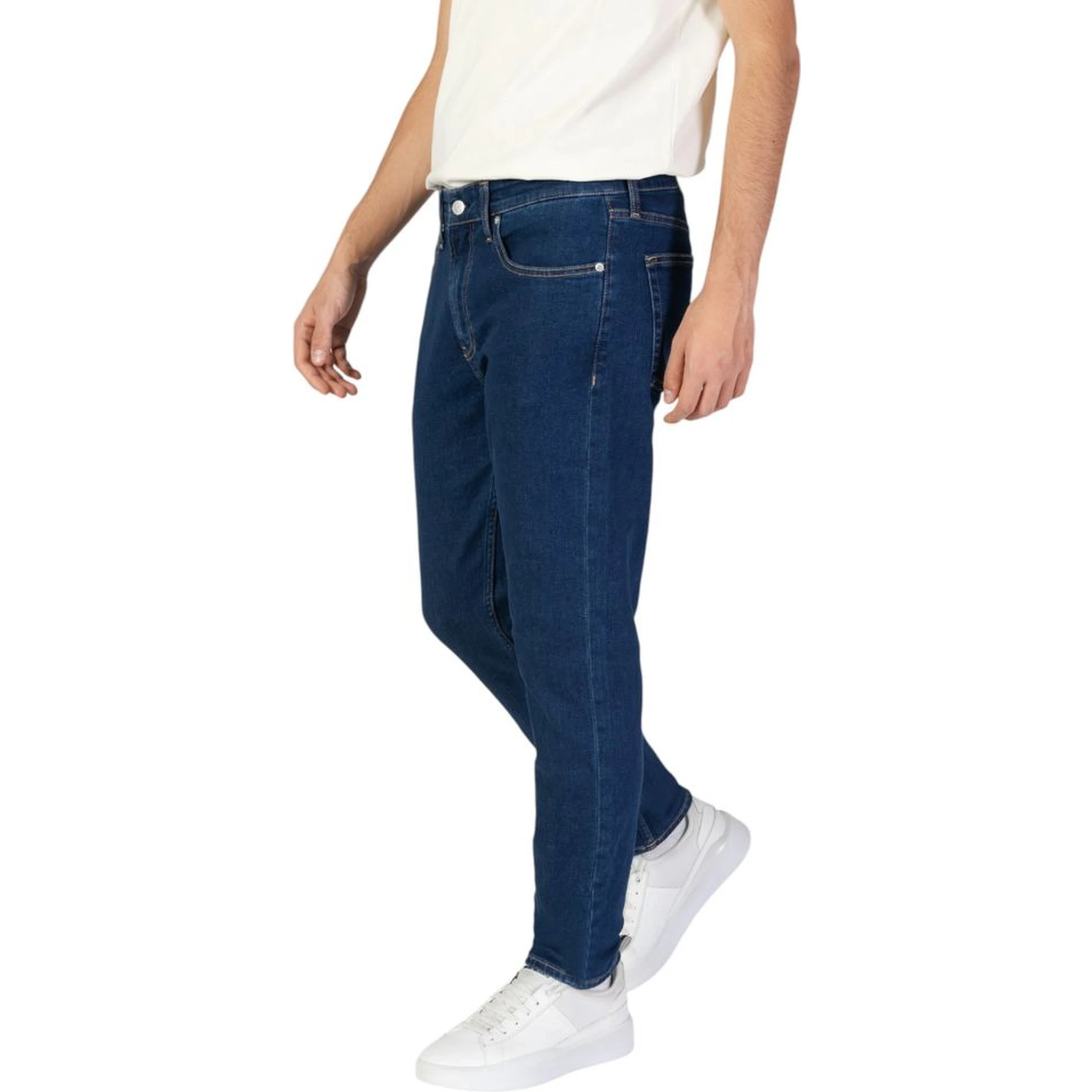 Blue Cotton Slim Fit Jeans