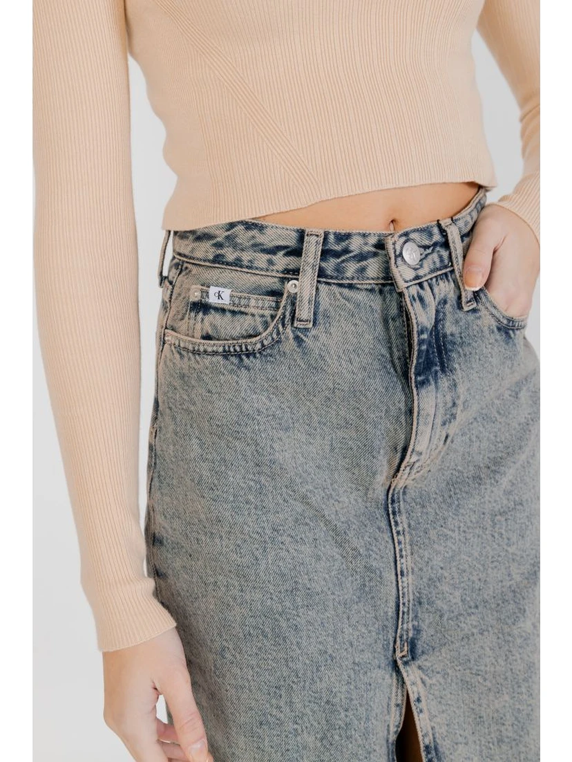 Blue Cotton Long Skirt