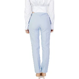 Blue Polyester Dress Pants