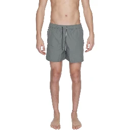 Green Polyester Swim Shorts