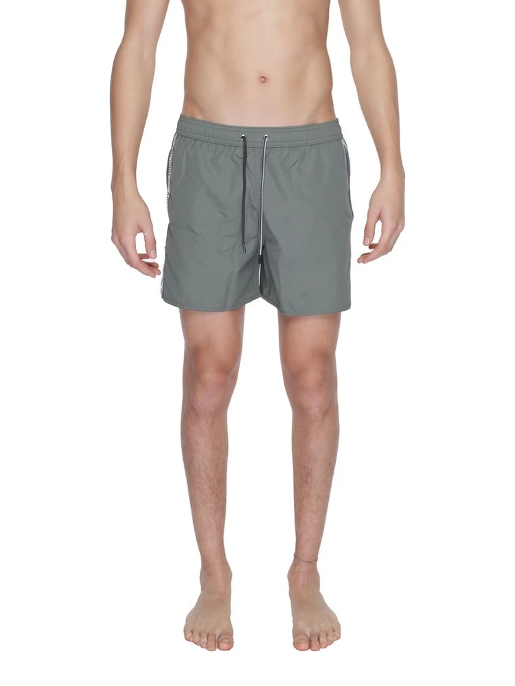 Green Polyester Swim Shorts