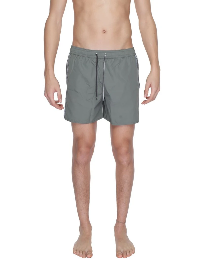 Green Polyester Swim Shorts