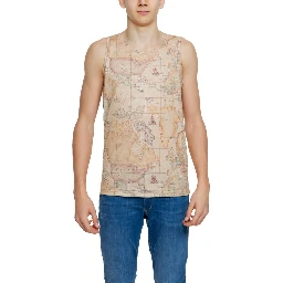 Beige Polyester Tank Tops