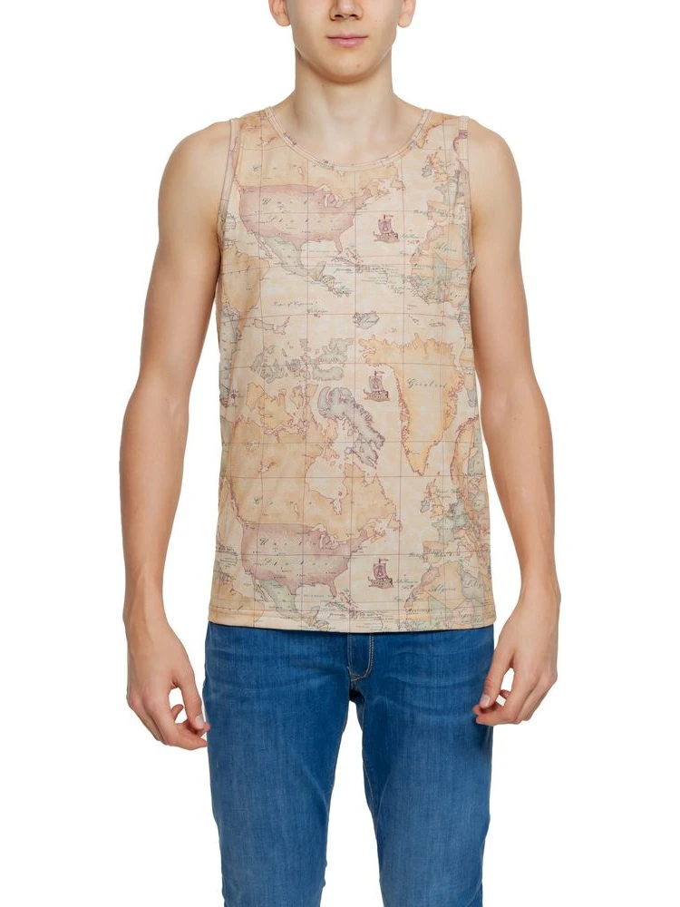 Beige Polyester Tank Tops