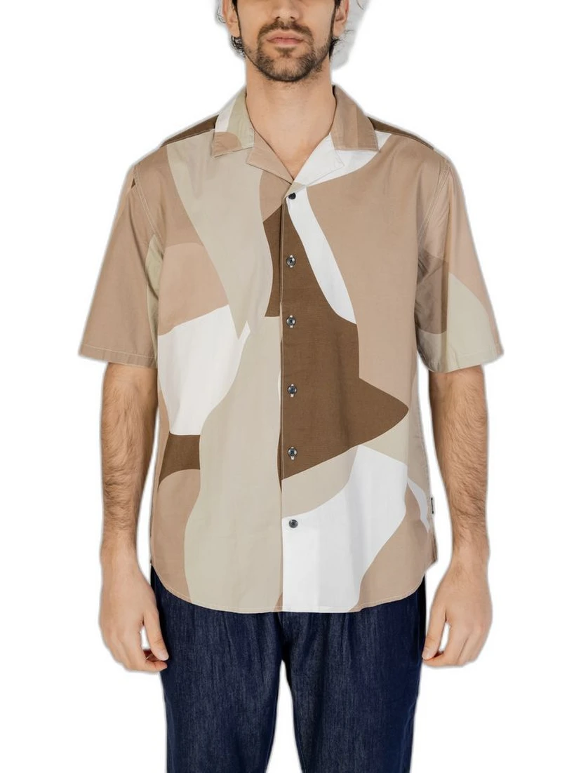 Brown Cotton Shortsleeve Shirt