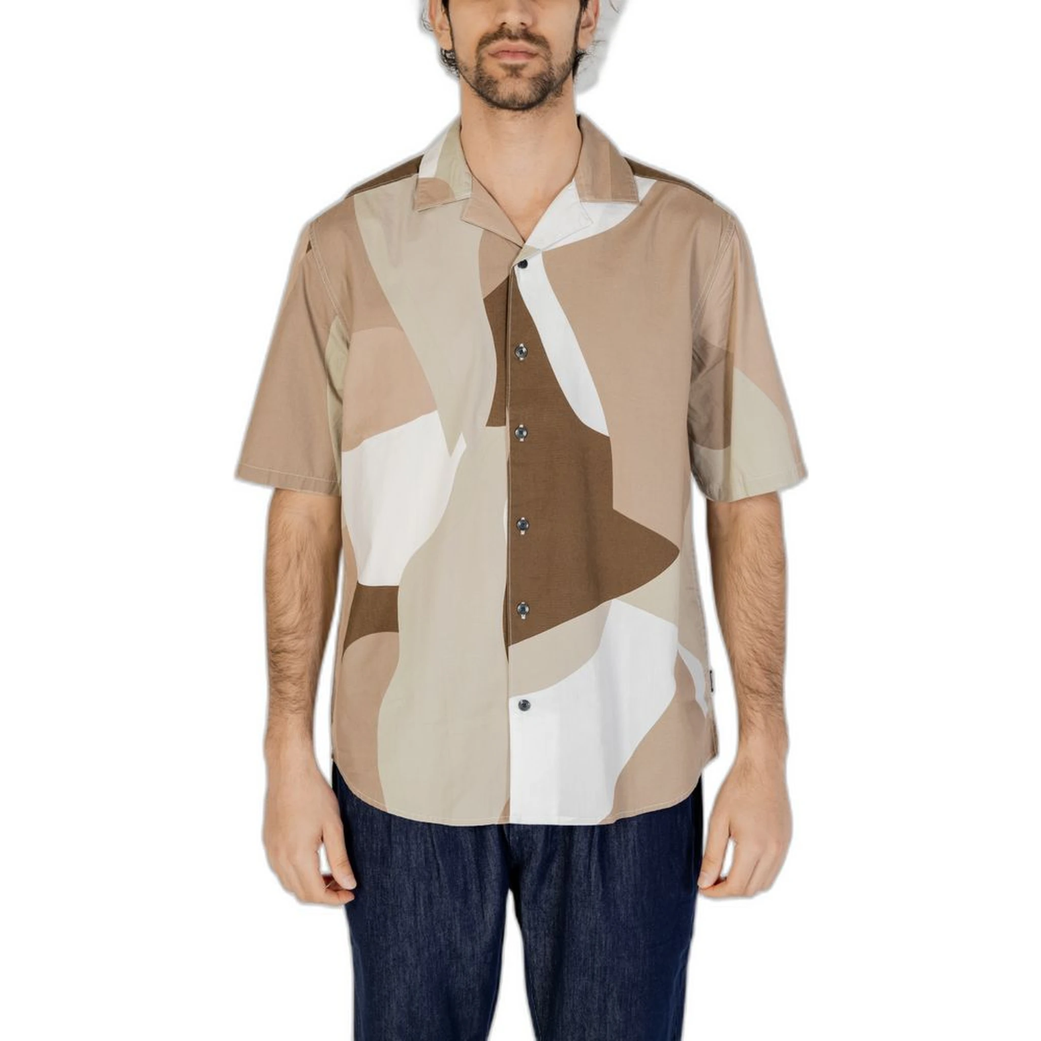 Brown Cotton Shortsleeve Shirt