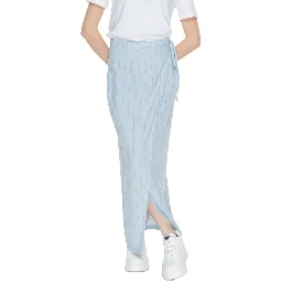 Light Blue Linen Long Skirt