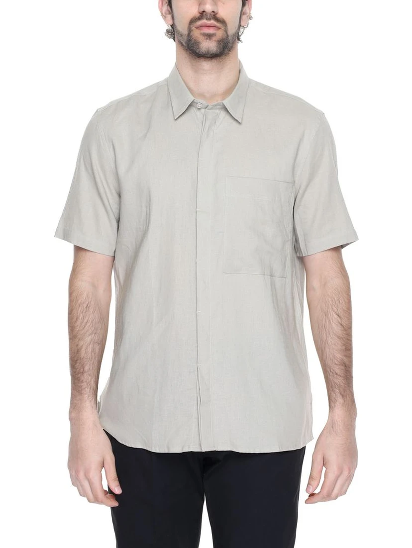 Beige Linen Shortsleeve Shirt