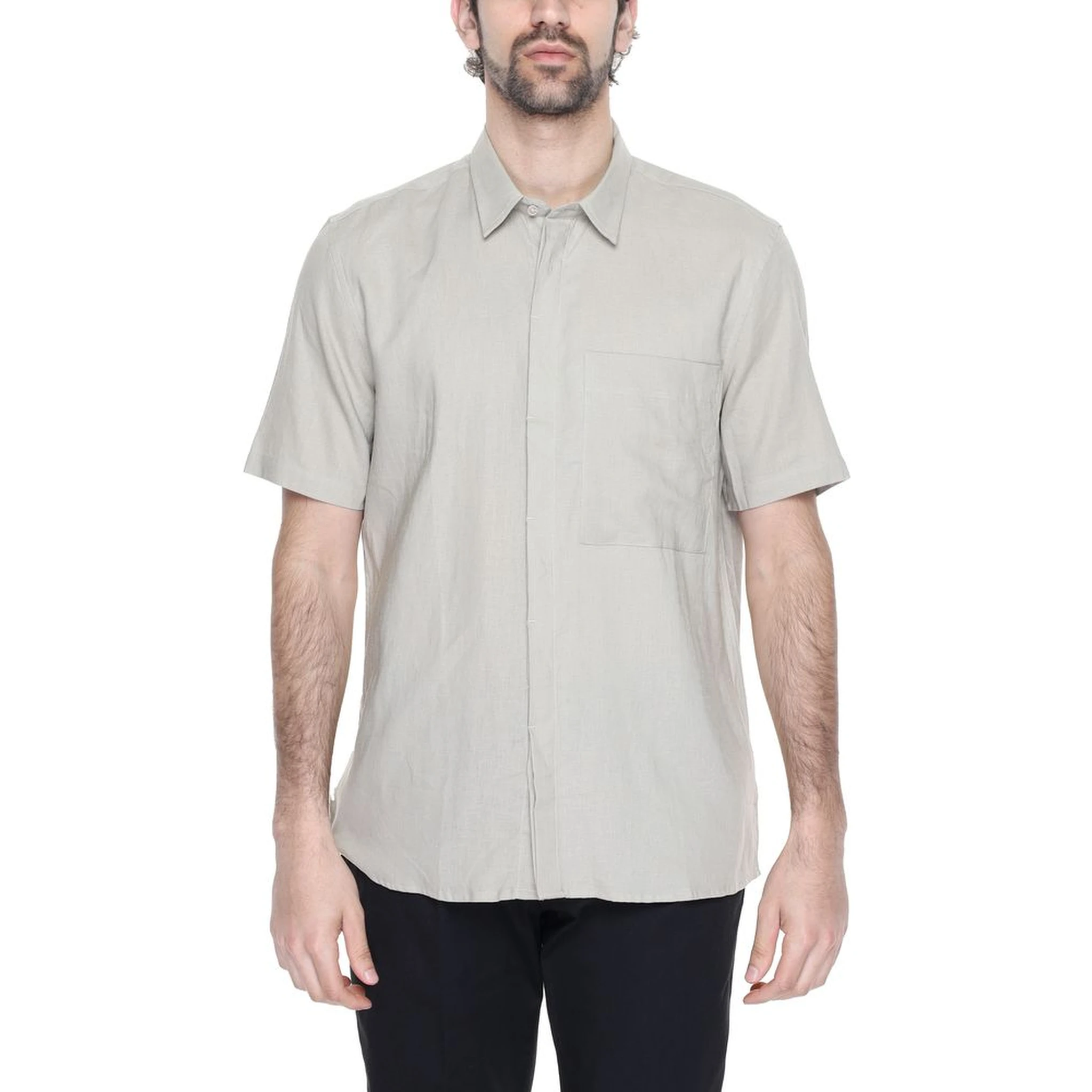 Beige Linen Shortsleeve Shirt