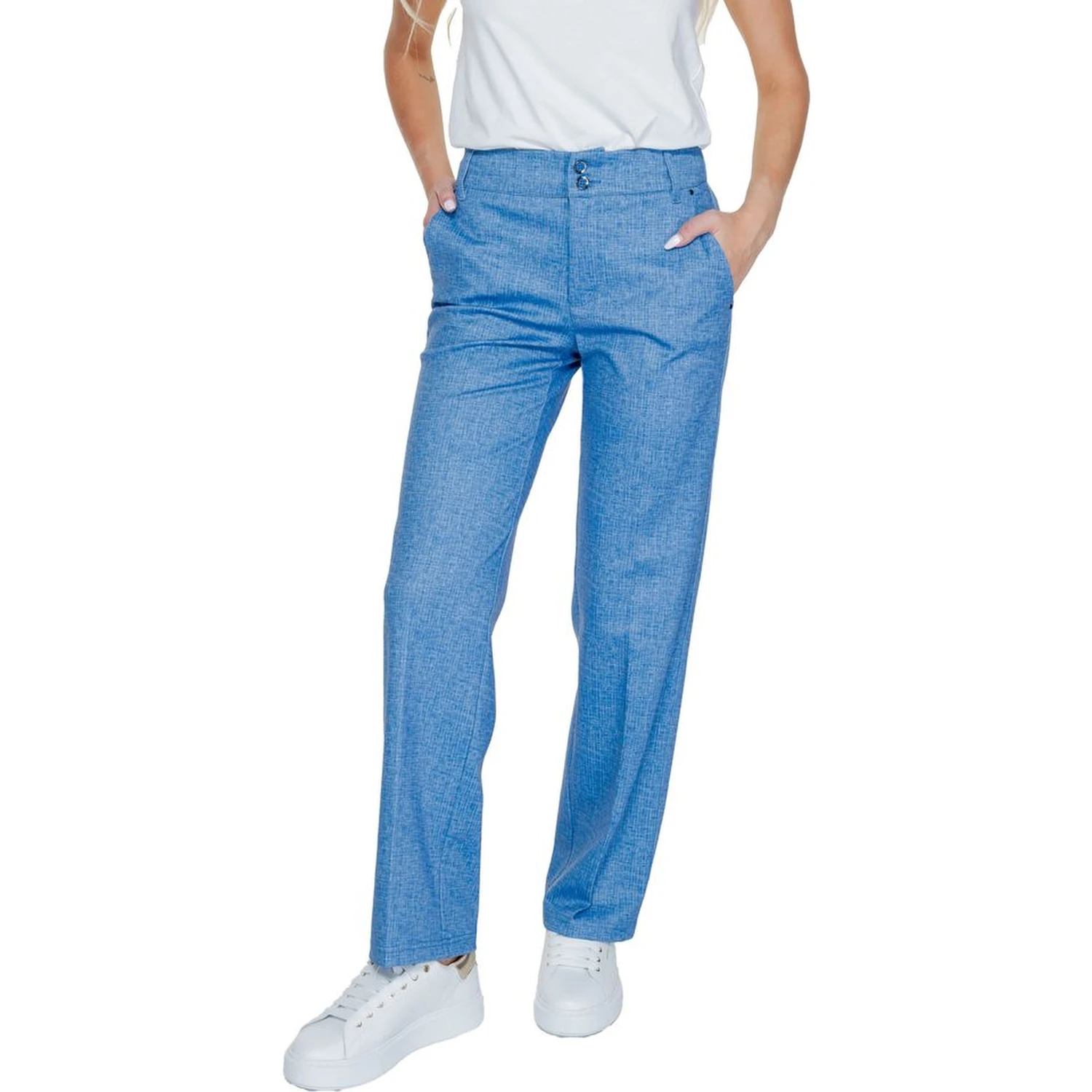 Blue Polyester Pant