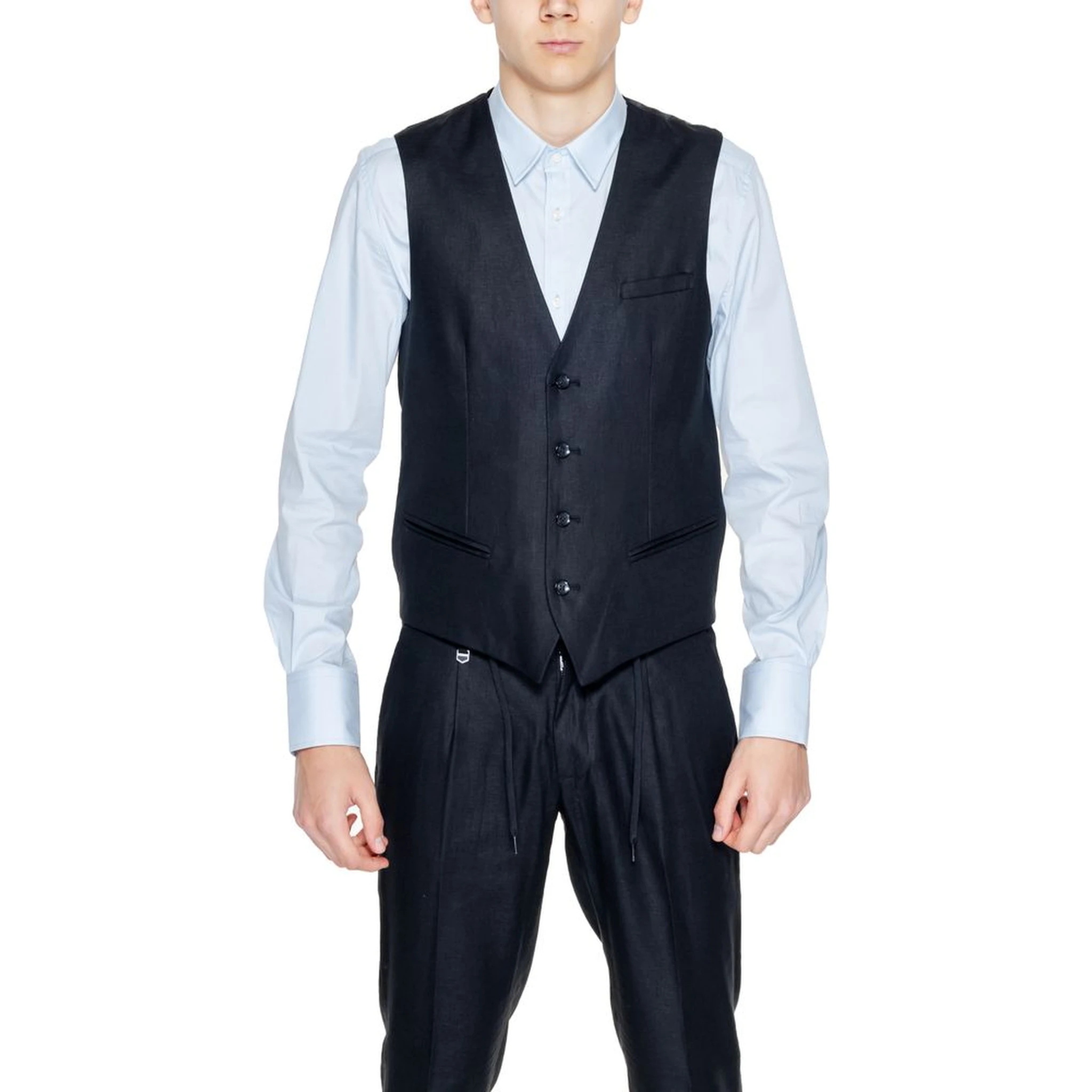 Black Linen Waistcoat