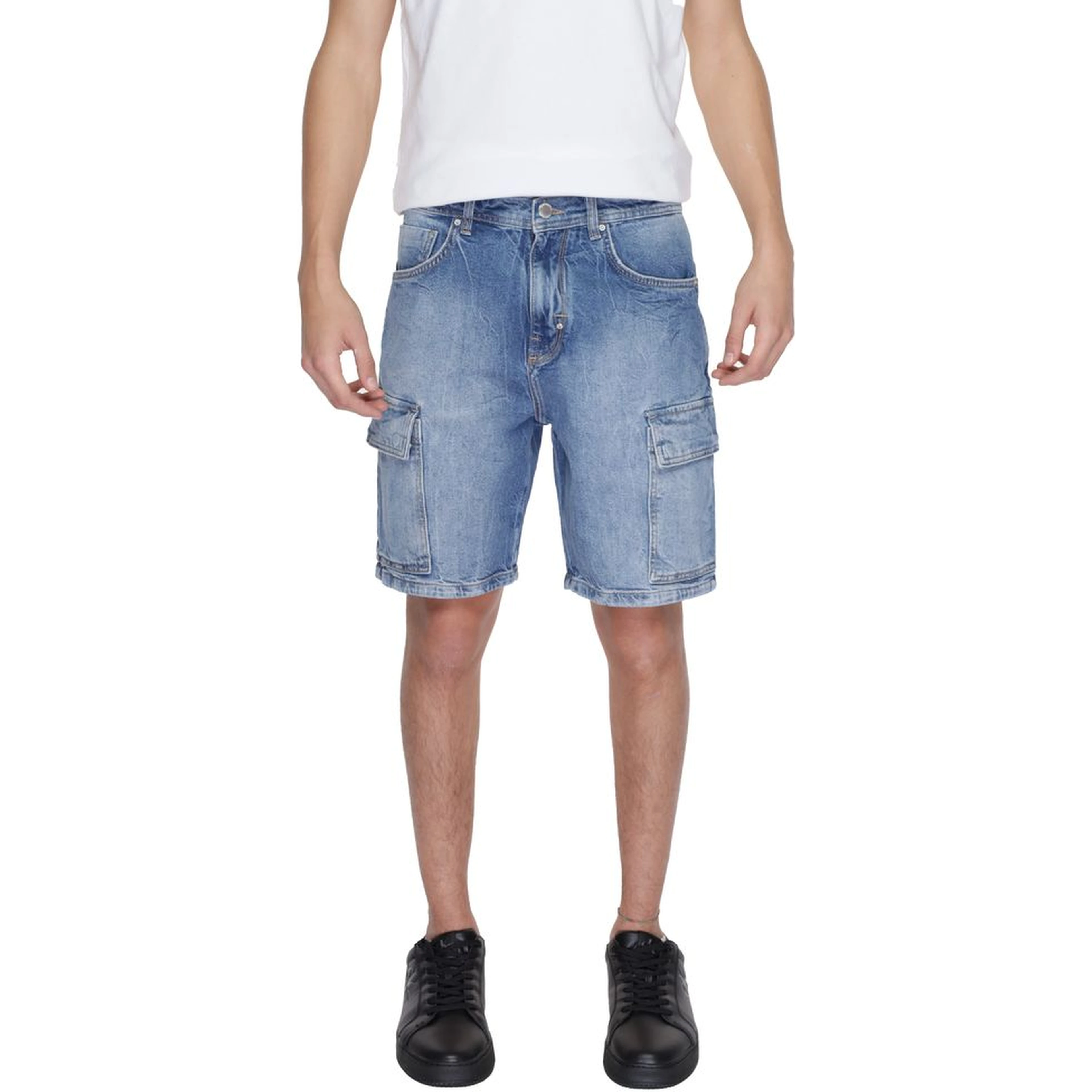 Blue Cotton Bermuda Shorts