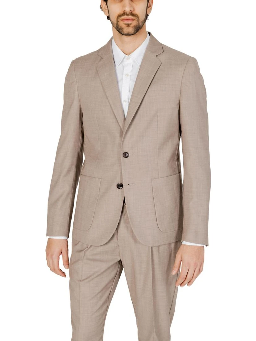 Beige Polyester Blazer