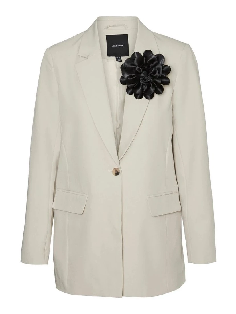 Beige Polyester Blazer