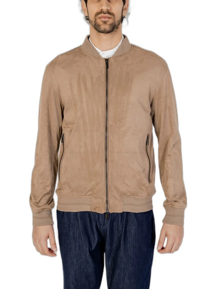 Brown Polyester Bomber