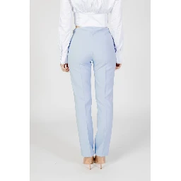 Blue Polyester Dress Pants