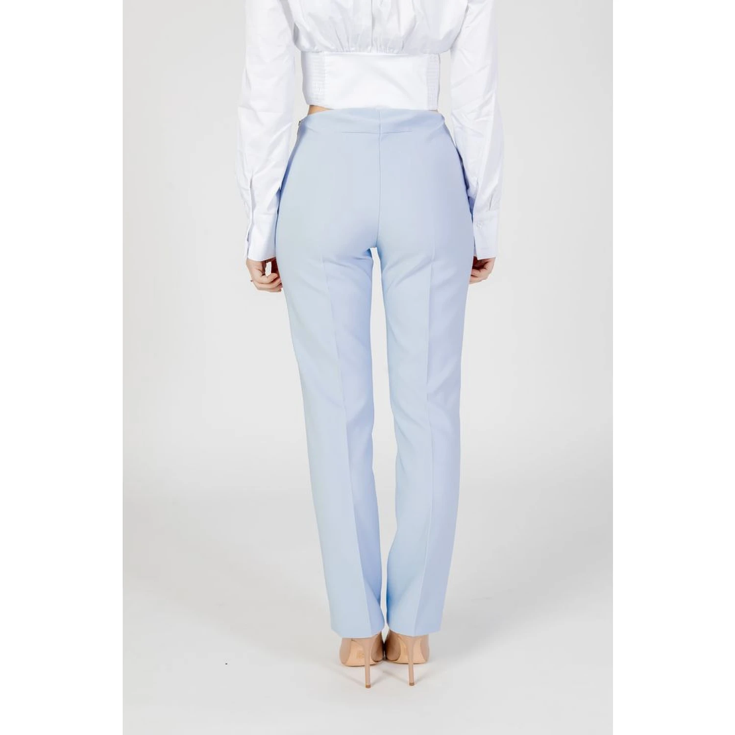Blue Polyester Dress Pants