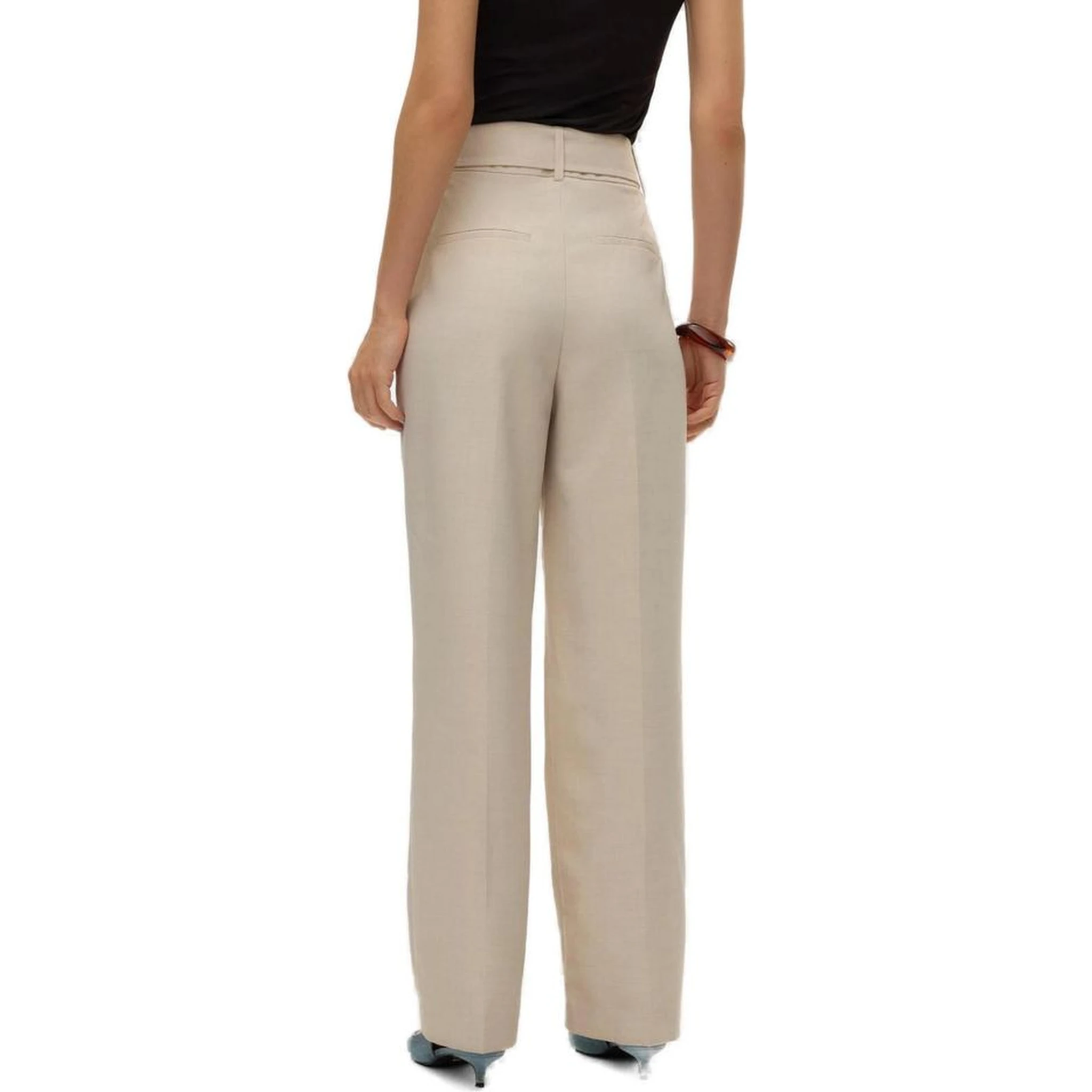 Gray Polyester Casual Pants