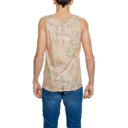 Beige Polyester Tank Tops