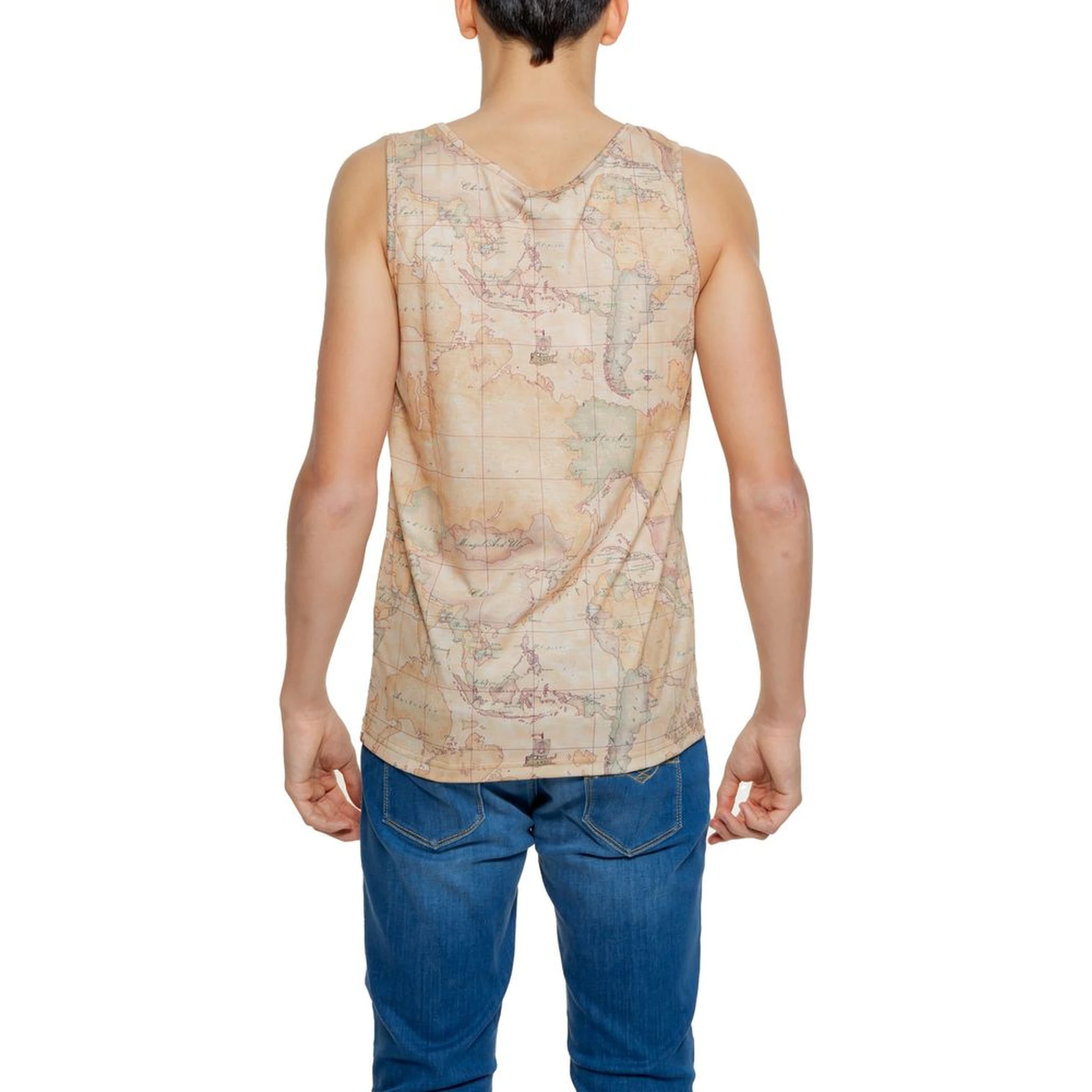 Beige Polyester Tank Tops