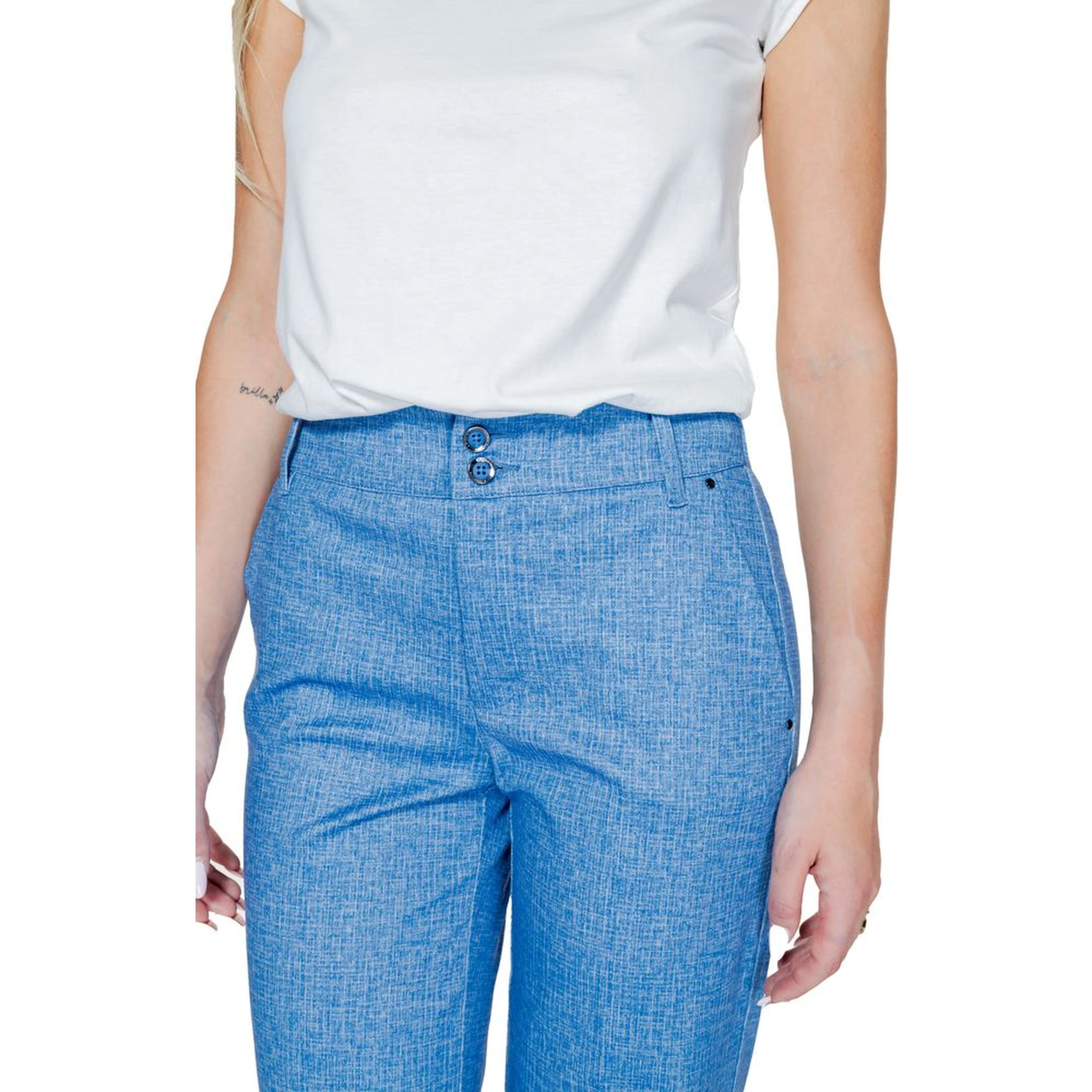 Blue Polyester Pant