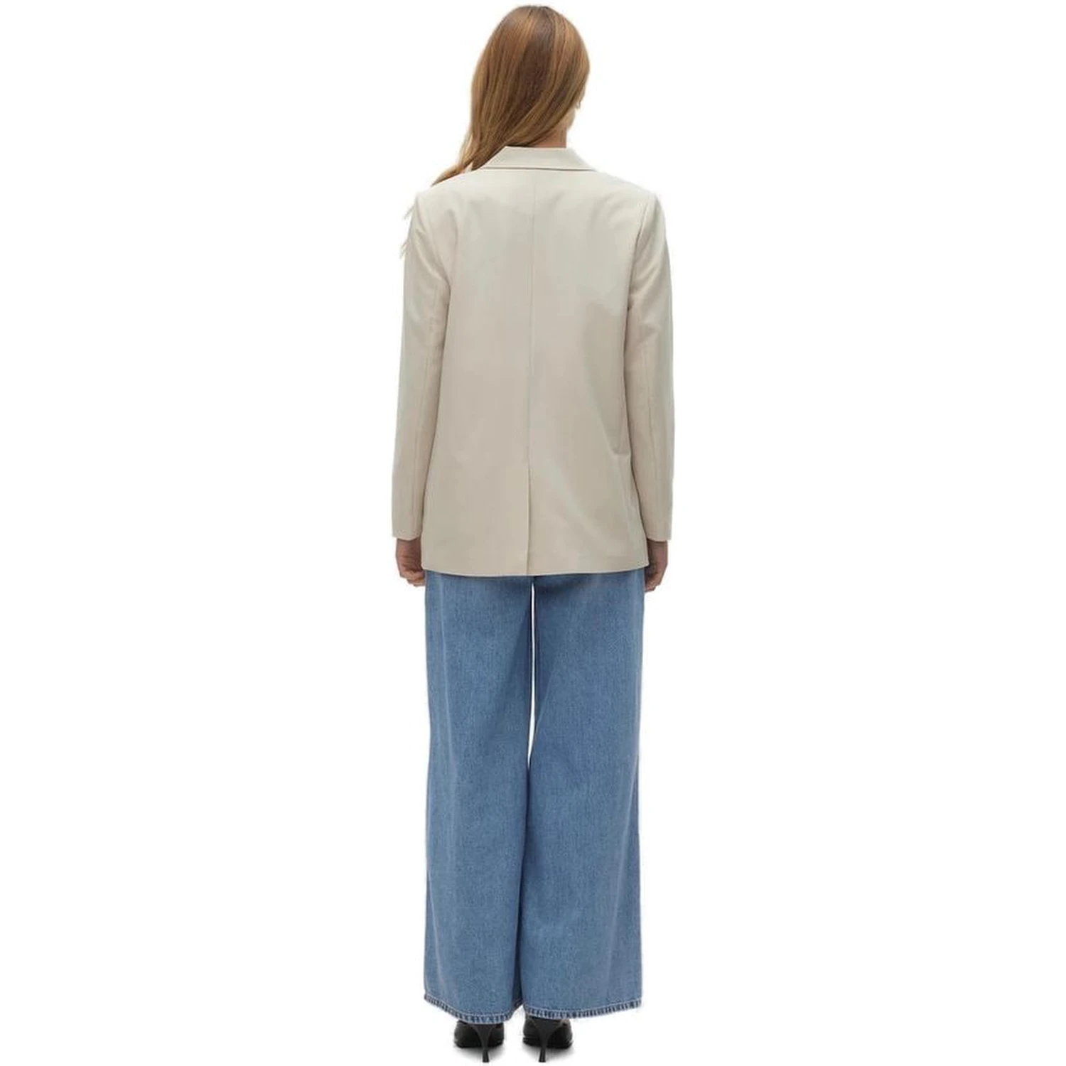 Beige Polyester Blazer