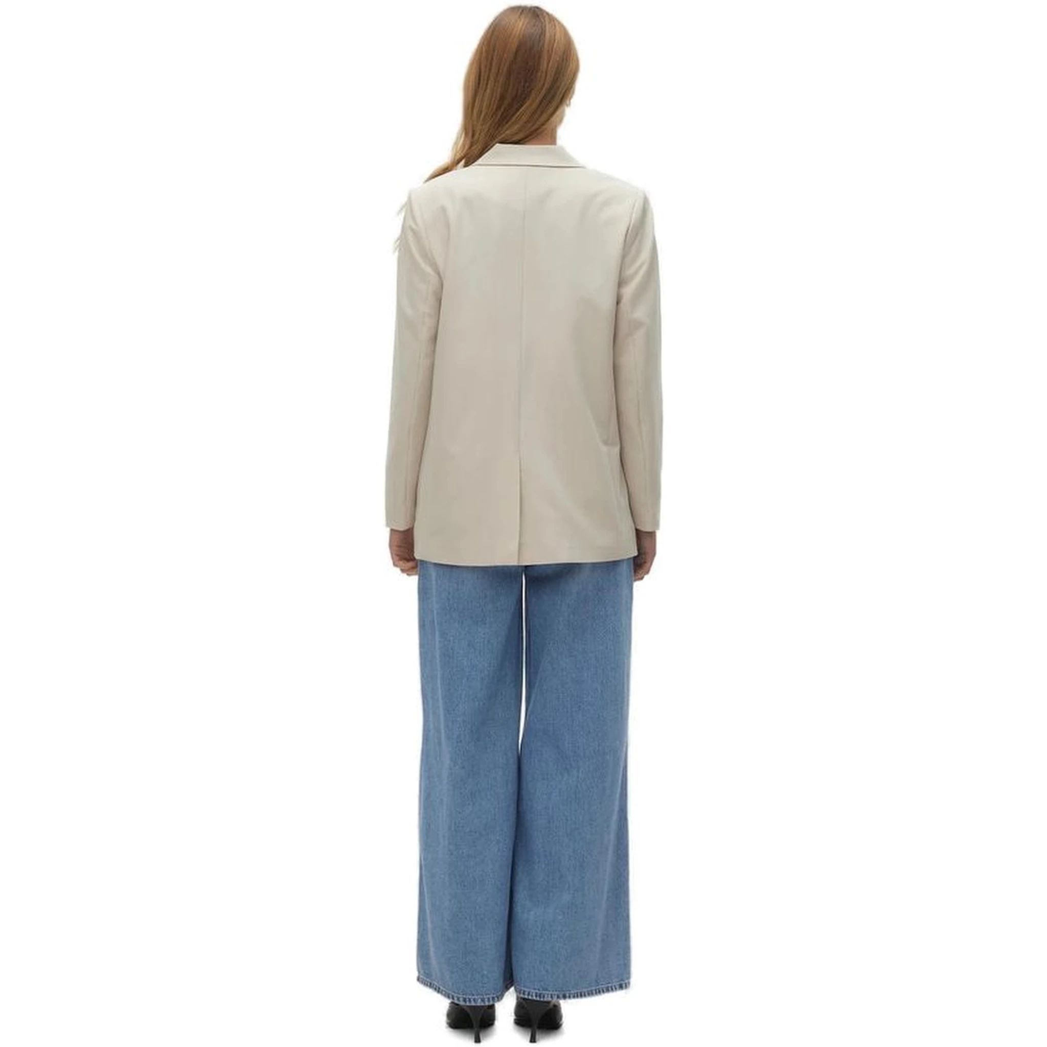 Beige Polyester Blazer