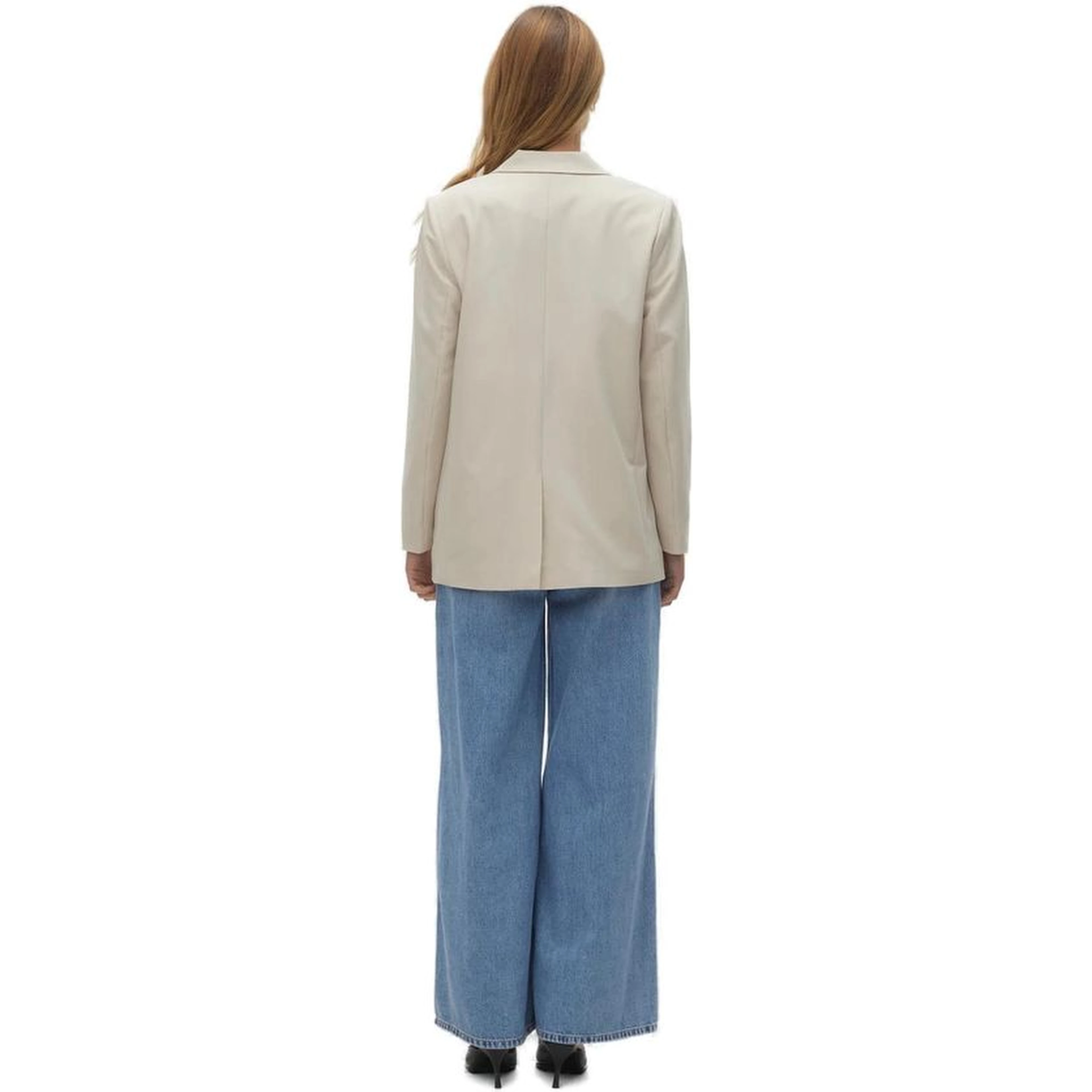 Beige Polyester Blazer