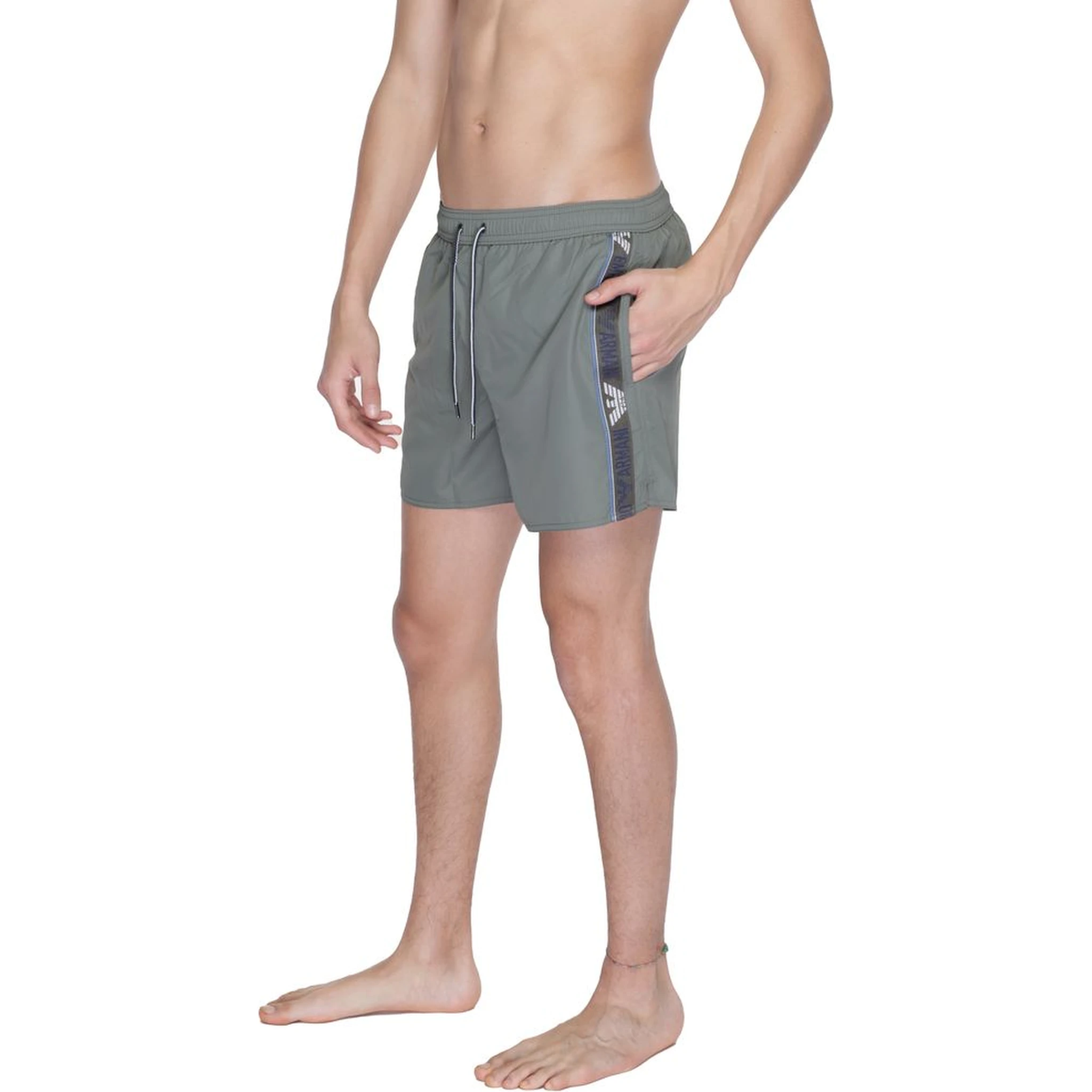 Green Polyester Swim Shorts